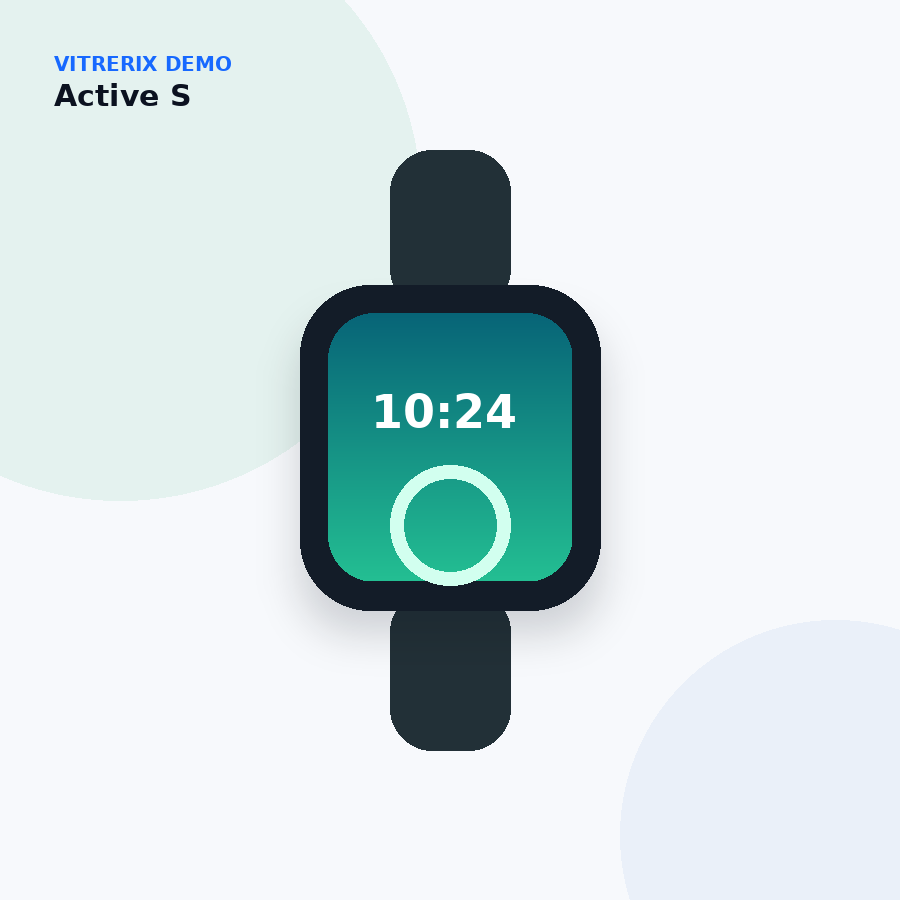 Smartwatch Active S — imagem fictícia da demo Vitrerix