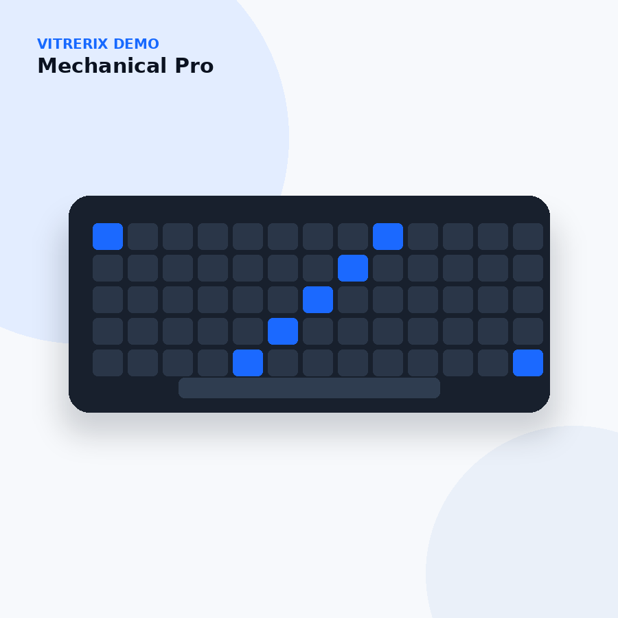 Teclado Mechanical Pro — imagem fictícia da demo Vitrerix