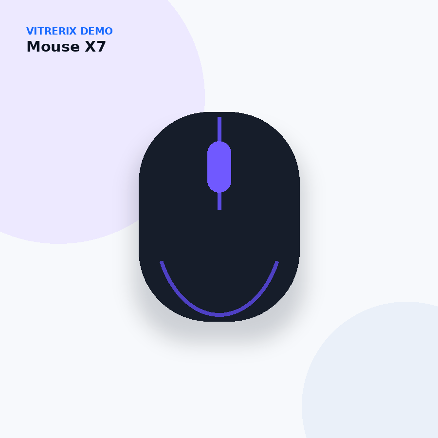 Mouse Gamer X7 — imagem fictícia da demo Vitrerix
