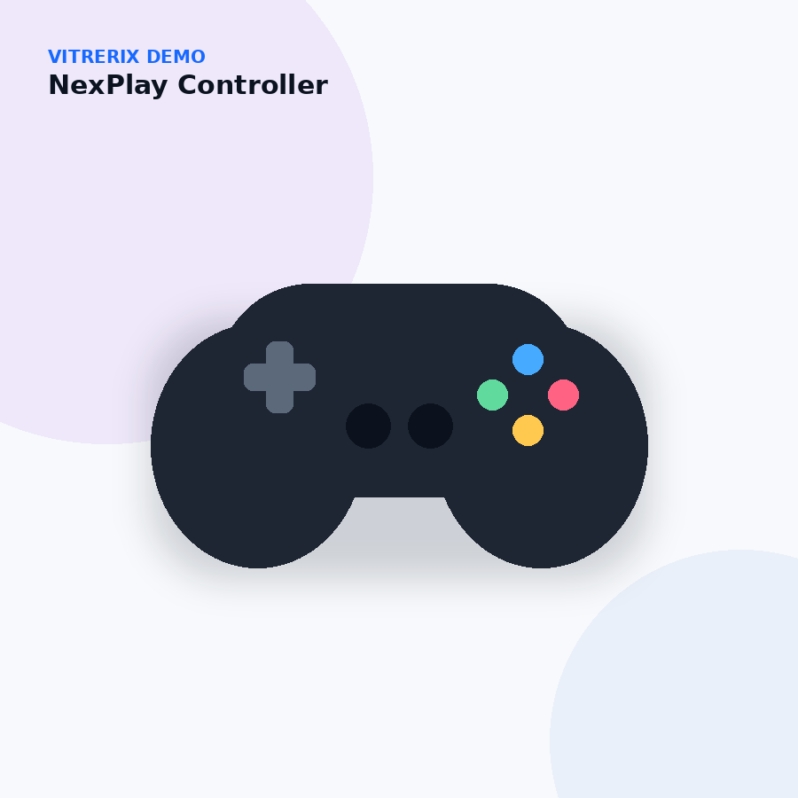 NexPlay Controller — imagem fictícia da demo Vitrerix