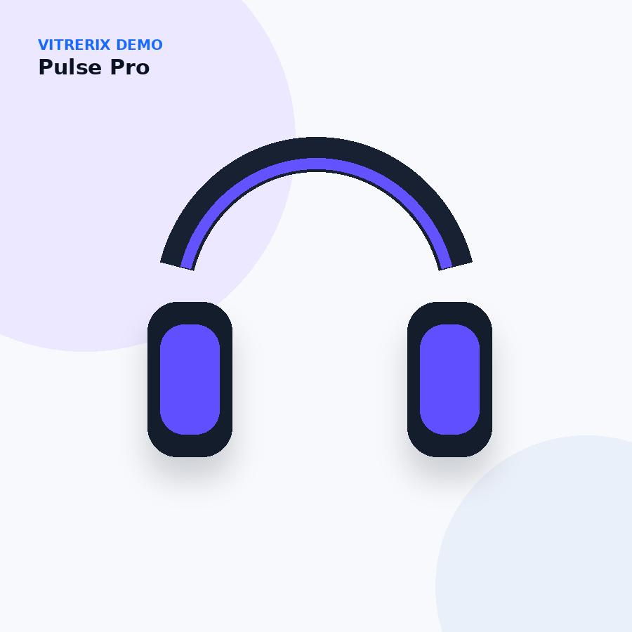 Headphone Pulse Pro — imagem fictícia da demo Vitrerix